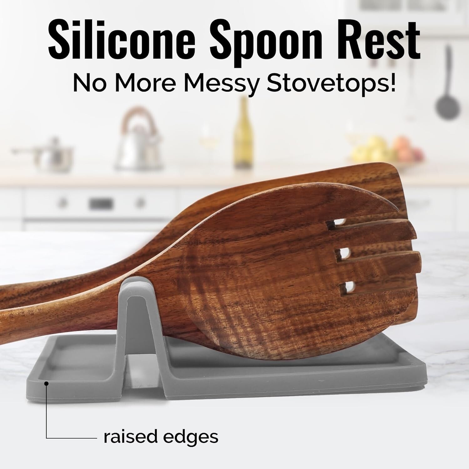 Silicone Utensil Rest - Bpa-Free, Durable Spoon Rest with Drip Pad - Heat-Resist