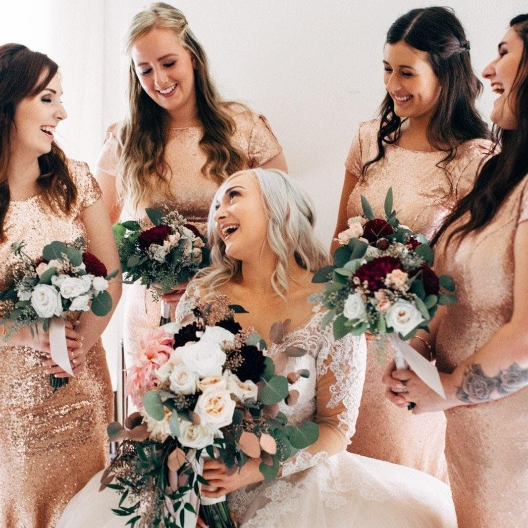 Bridesmaid Scrunchies Proposal Gifts 4.1Inch Square Hair Claws Bachelorette Hair Clip Heart Sunglasses Girls Gift for Wedding Party Favors (36Pcs Dusty Blue)