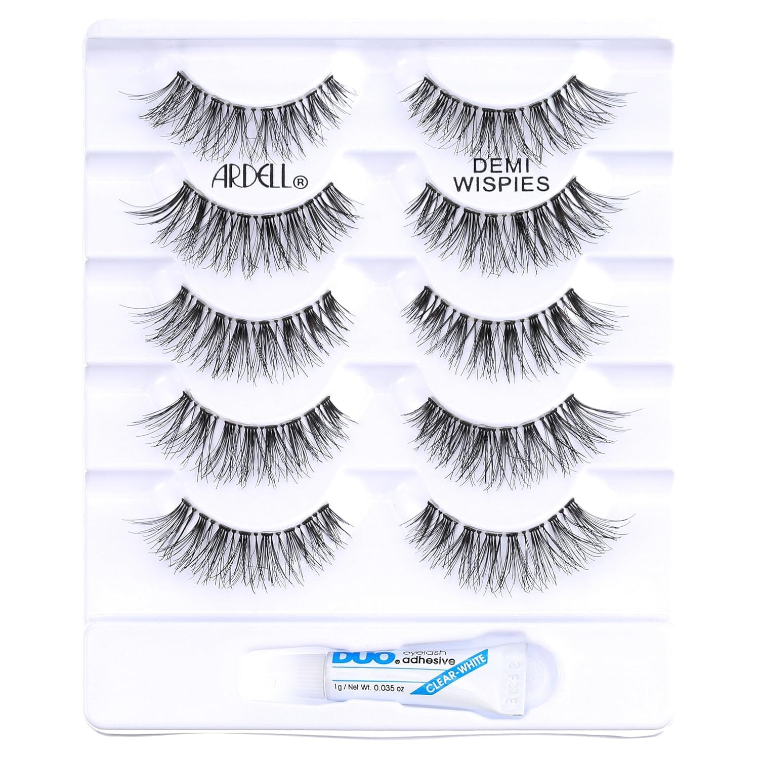 Demi Wispies - Black, the Original Feathered Lash with Invisiband, 6 Pairs, 1-Pack