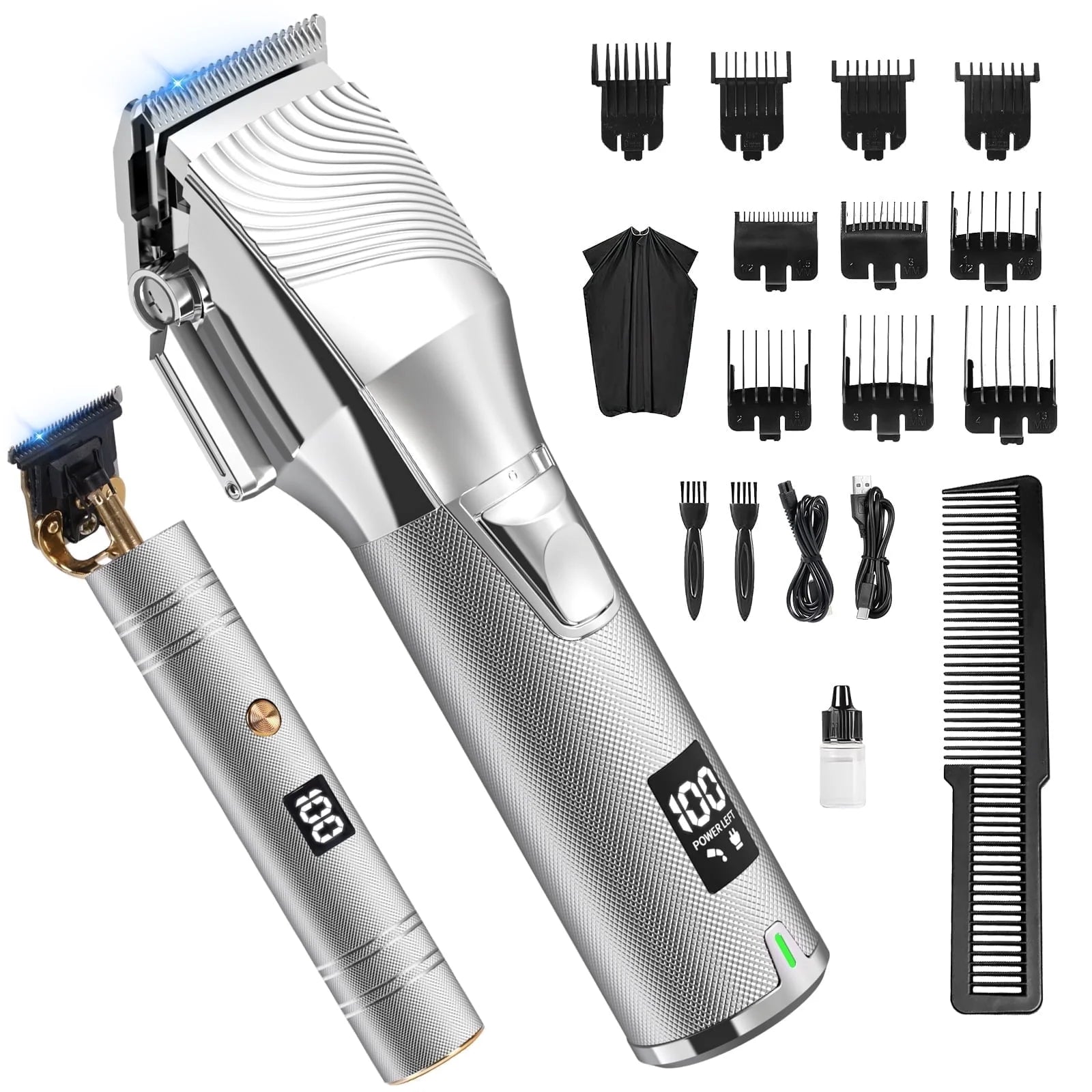 Hair Clippers,Cordless Beard Trimmer for Men,Lcd Display Hair Clippers and Trimmer Sets,Haircut Beauty Kit for Men