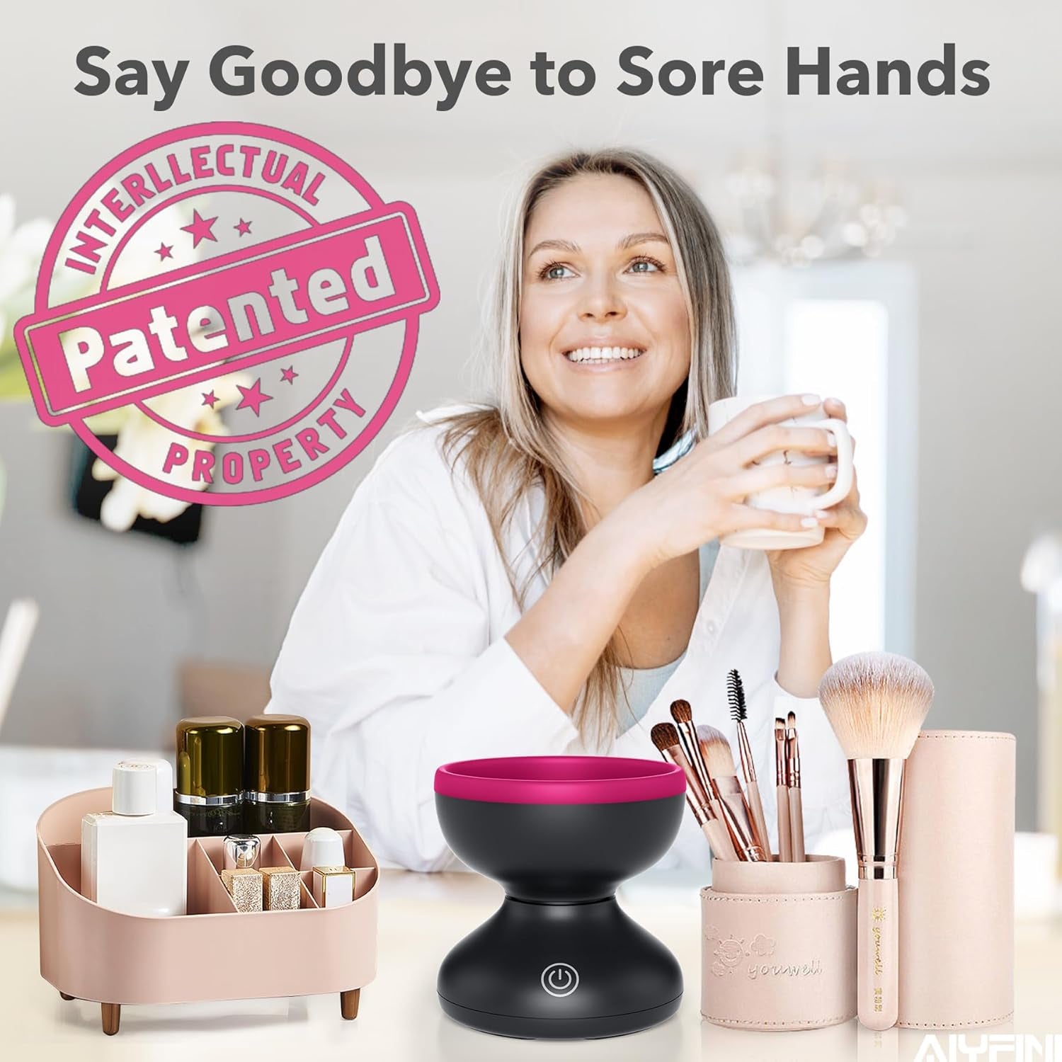 Electric Makeup Brush Cleaner Machine - Portable Automatic USB Cosmetic Brushes Cleaner Cleanser Tool for All Size Beauty Makeup Brush Set, Liquid Foundation, Contour, Eyeshadow, Blush Brush