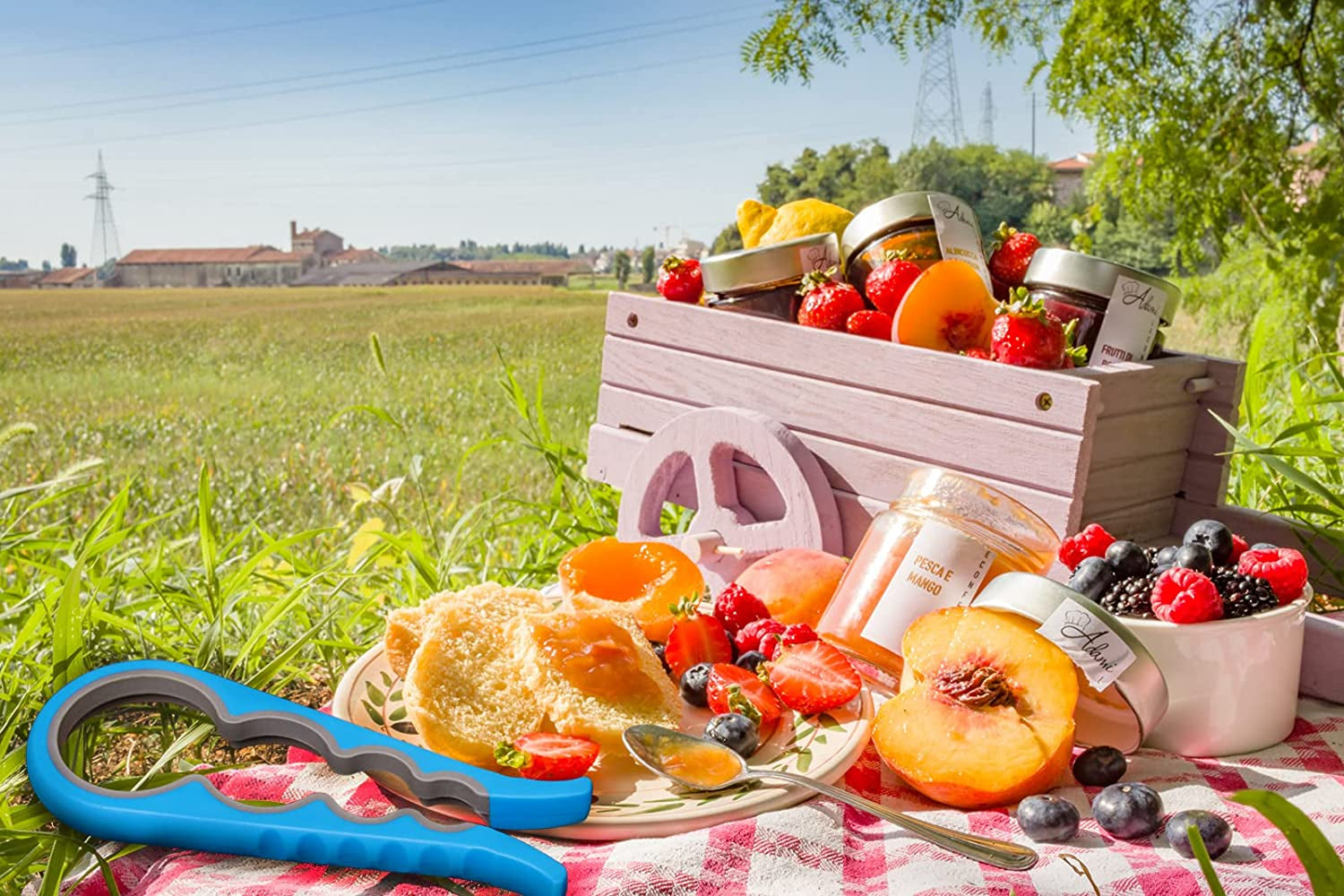 Anti-Skid Jar Opener Jar Lid Remover Rubber Can Opener Kitchen Grippers to Remove Stubborn Lids, Caps and Bottles Great Kitchen Gadgets for Small Hands or Seniors,Blue