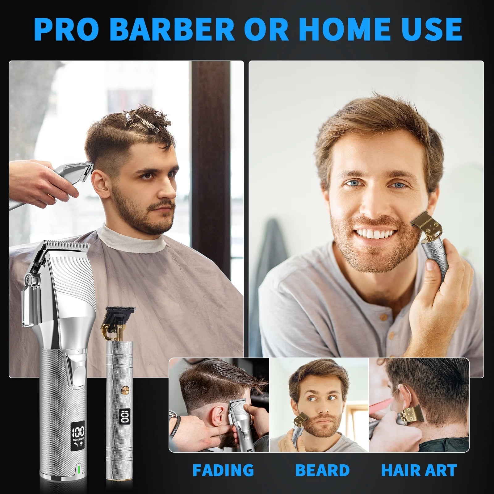 Hair Clippers,Cordless Beard Trimmer for Men,Lcd Display Hair Clippers and Trimmer Sets,Haircut Beauty Kit for Men