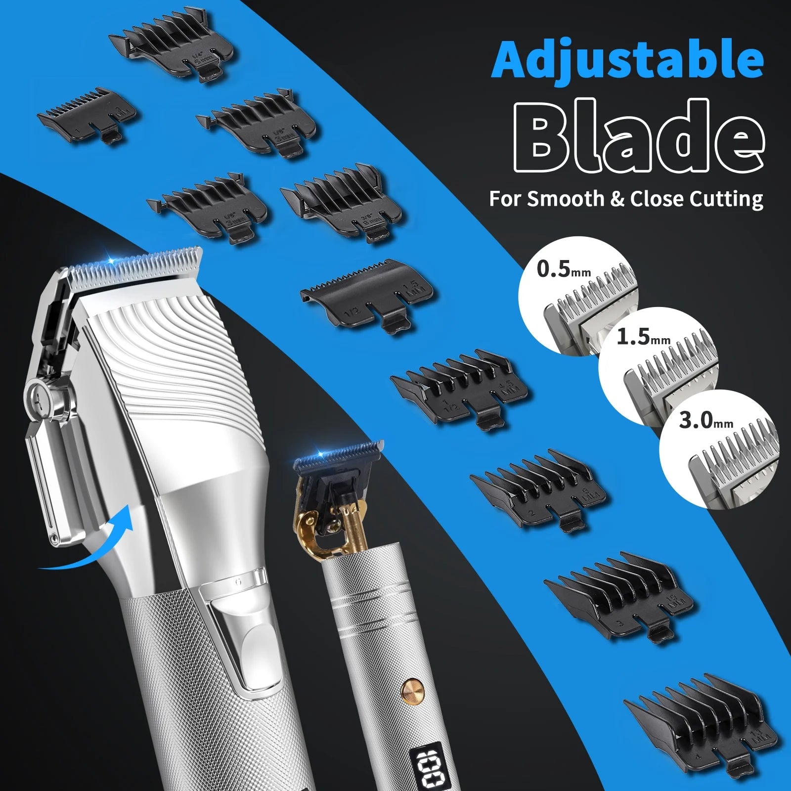Hair Clippers,Cordless Beard Trimmer for Men,Lcd Display Hair Clippers and Trimmer Sets,Haircut Beauty Kit for Men