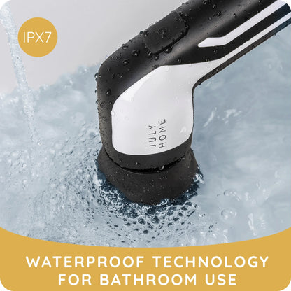 Handheld Electric Spin Scrubber, Cordless Automatic Power Scrubber for Shower, Cleaner for Tile, Grill, Dish, Sink, Shower Scrubber with 3 Brush Heads (White)