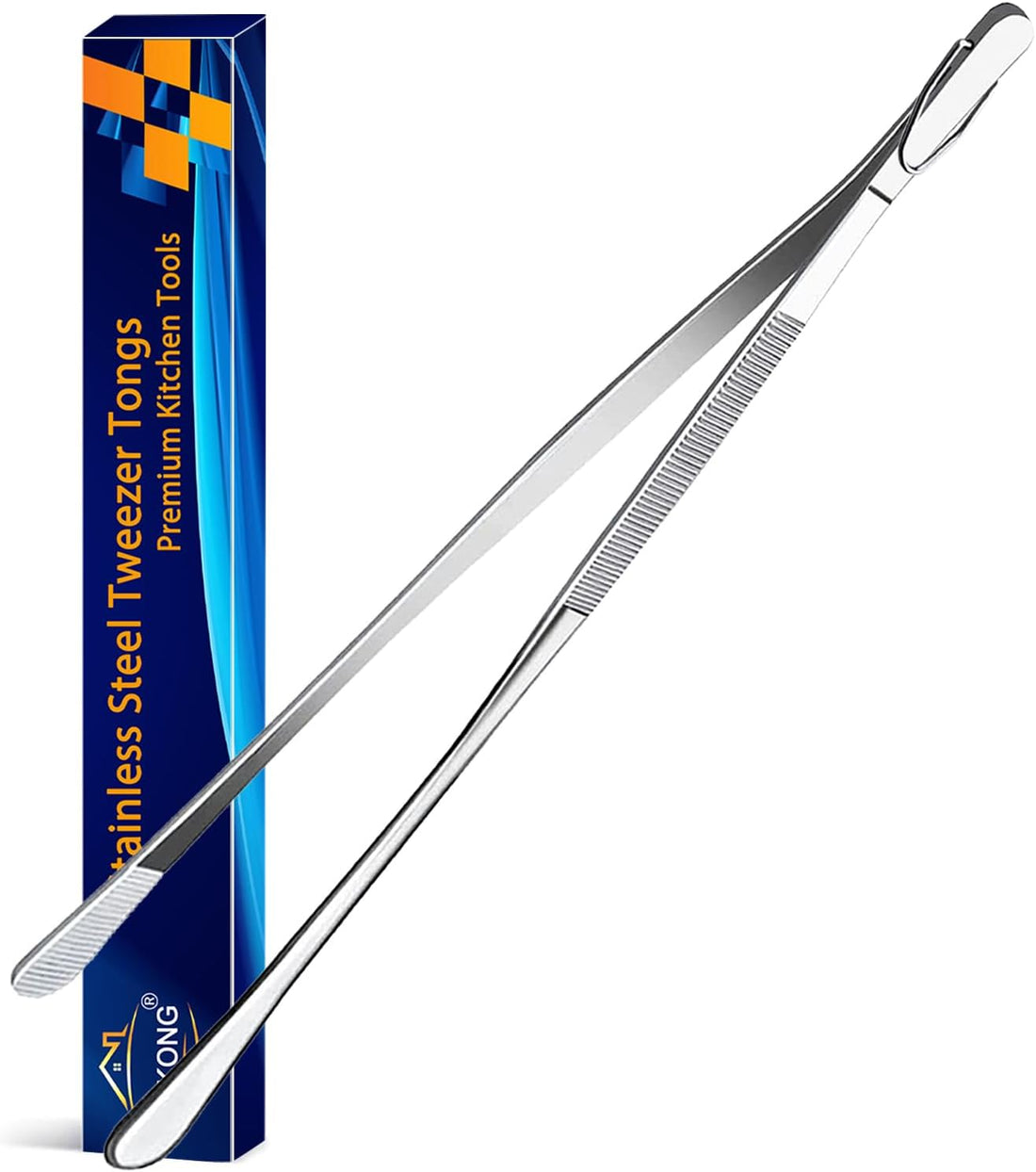 12-Inch Fine Tweezer Tongs Long Cooking Tweezer Stainless Steel Kitchen Tweezers