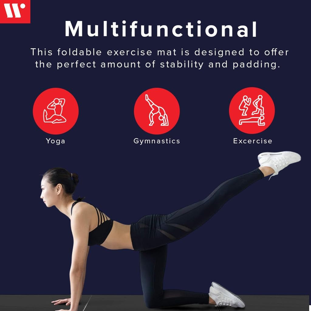 We Sell Mats - 4 Ft X 6 Ft X 2 - Personal Fitness &amp; Exercise Mat for Home Workout - Lightweight and Folds for Carrying – All Purpose Gym Mat – Thick Mat for Yoga, Pilates, Stretches, Floor Exercises