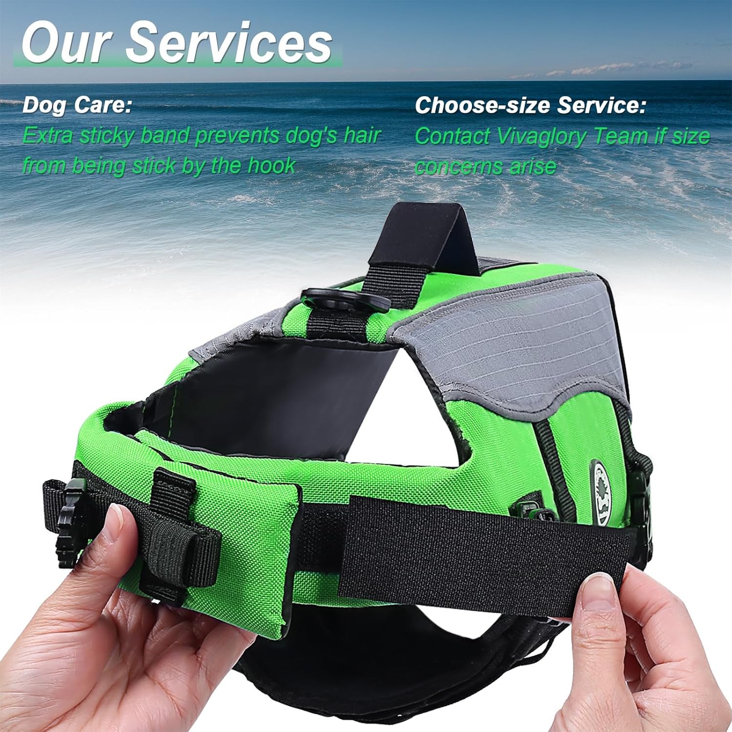 Front Float Dog Life Vest, Dog Life Jacket for Swimming &amp; Boating, Swimming Vest with Chin Float &amp; Handle, Ripstop &amp; Buoyancy for Puppy Doggy, S, Bright Green