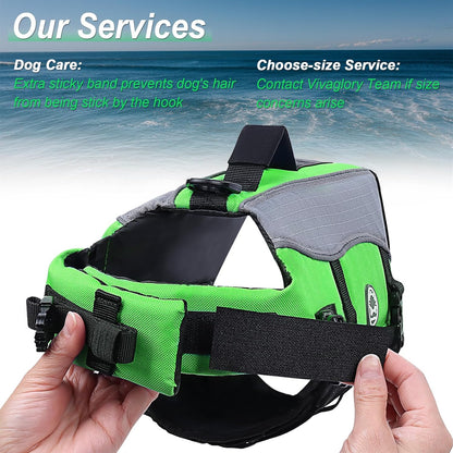 Front Float Dog Life Vest, Dog Life Jacket for Swimming &amp; Boating, Swimming Vest with Chin Float &amp; Handle, Ripstop &amp; Buoyancy for Puppy Doggy, S, Bright Green