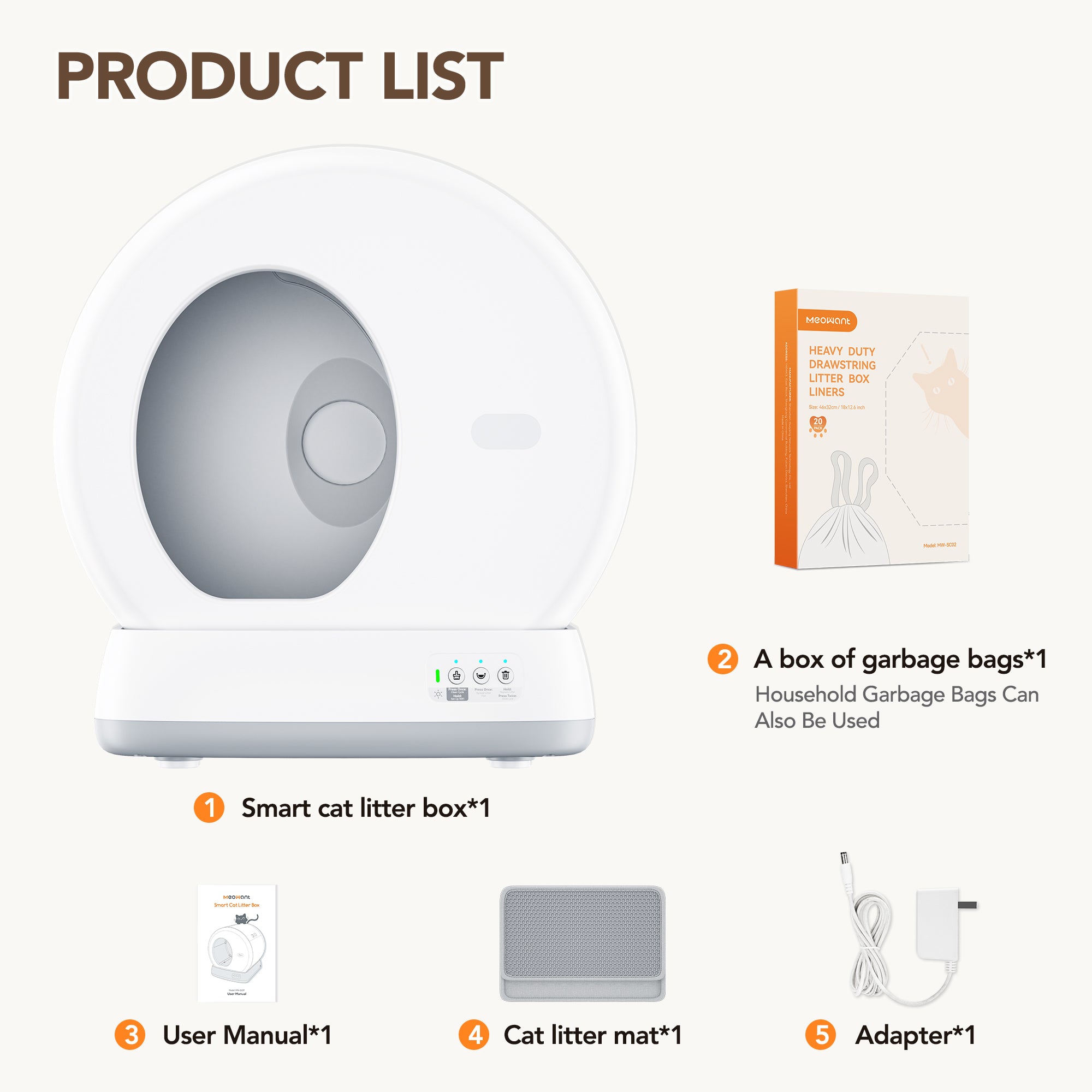 Self-Cleaning Cat Litter Box, Automatic Cat Litter Box with APP Control, Safety Sensors, Odor Isolation &amp; Health Monitoring