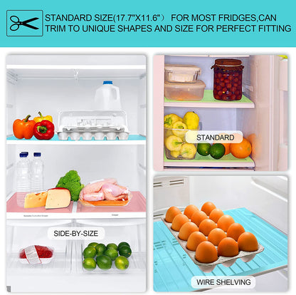16 Pcs Refrigerator Liners Mats Washable, Refrigerator Mats Liner Waterproof Oilproof,  Fridge Liners for Shelves, Cover Pads for Freezer Glass Shelf Cupboard Cabinet Drawer (4 Color Mixed)
