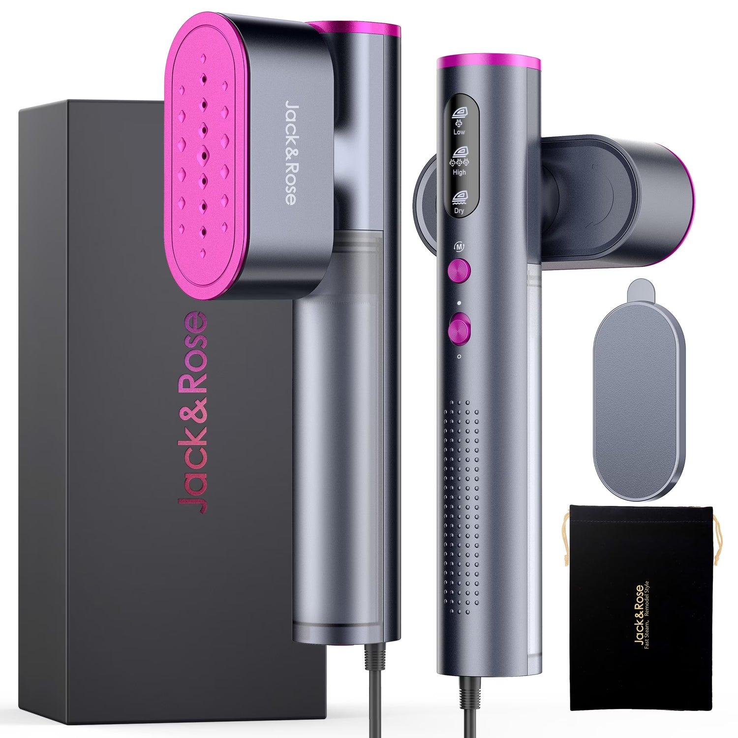 Travel Steamer for Clothes, 100-240V Portable Steamer,15S Heat Up, Steamer ＆ Iron 2 in 1, Travel Size Garment Steamer, Large Ceramic Heat Panel, for Global &amp; European Traveling, Purple