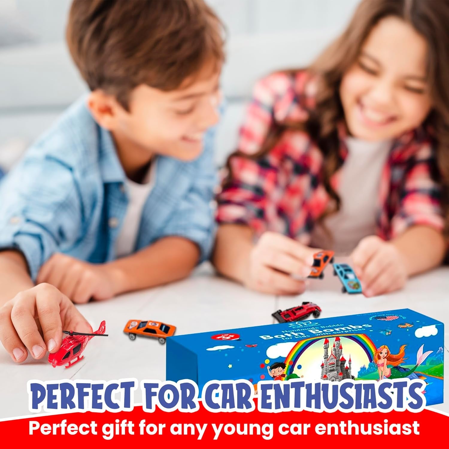 3 Bath Bombs for Kids with Big Cars inside - Surprise Bath Bombs with Collectible Cars Toys inside | Cars, Trucks, Airplane | Gift for Toddlers, Girls, Boys, Teens - Handmade in the USA