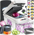 Pro-Series All-In-One, 12 Blade Mandoline Slicer for Kitchen, Food Chopper, Vegetable Slicer and Spiralizer, Cutter, Dicer, Grater, Kitchen Gadgets Sets with Container, White Sand/Gray