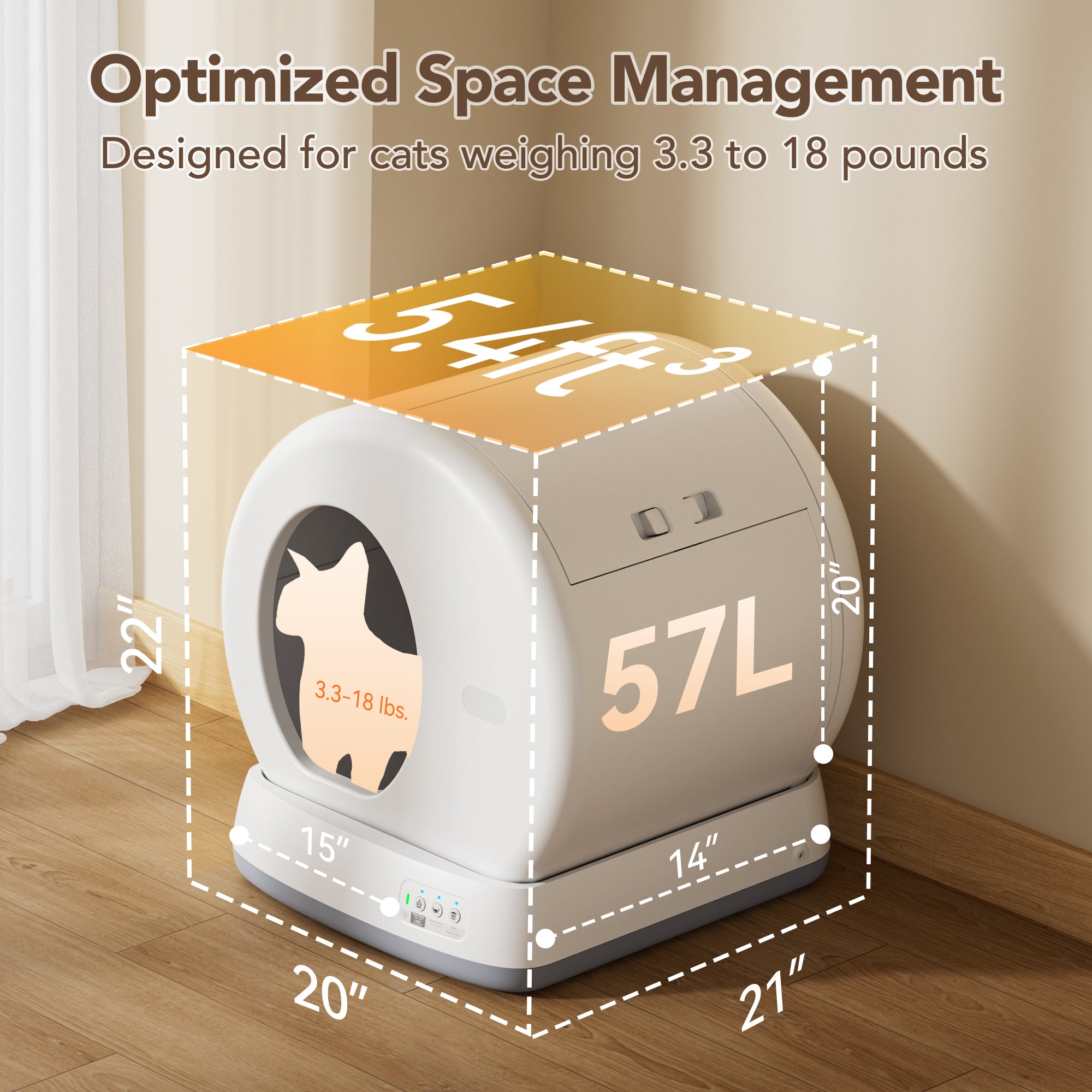 Self-Cleaning Cat Litter Box, Automatic Cat Litter Box with APP Control, Safety Sensors, Odor Isolation &amp; Health Monitoring