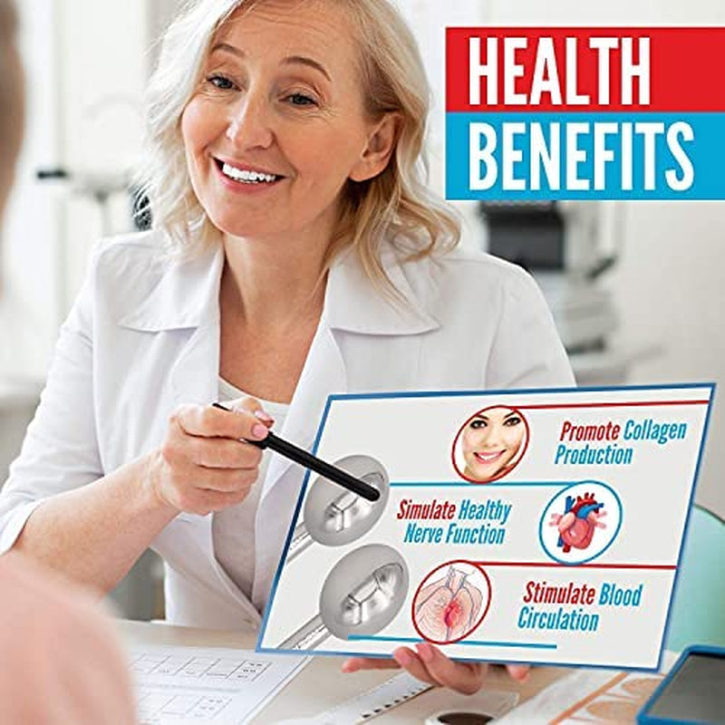 Ice Globes for Facials | Unbreakable Steel Cooling Roller | Cryo Sticks for Face | Massager for Face Neck &amp; Eyes | Skin Care for Dark Circles, Puffiness, Wrinkles, Collagen Production (White)