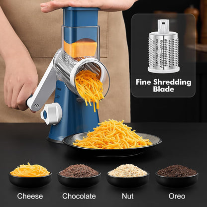 Rotary Cheese Grater Hand Crank, Cheese Shredder Vegetable Slicer