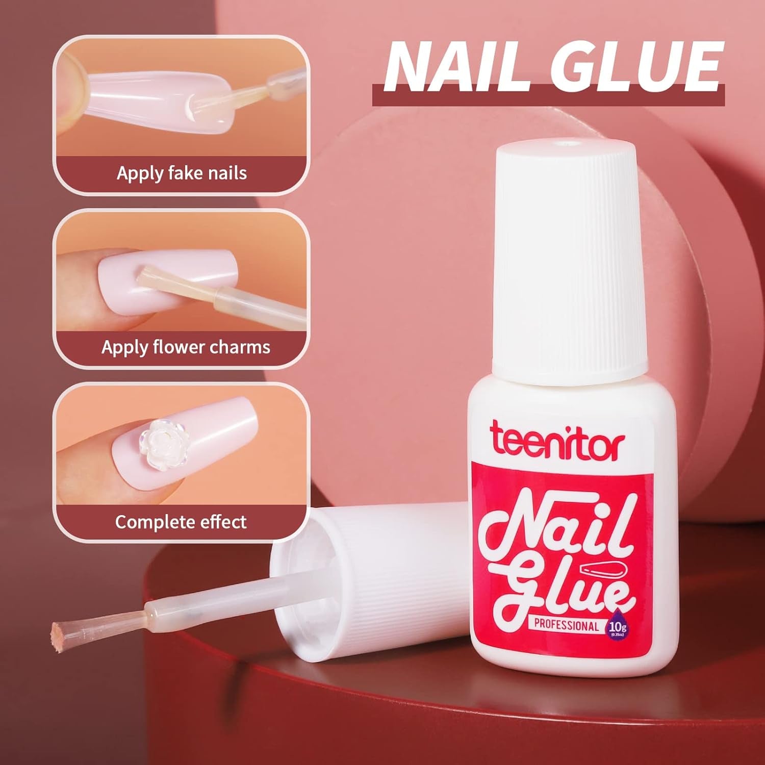 Full Cover Color Press on Coffin Nails, 576Pcs Fake Nail Tips in 24 Colors, Glue on Long Ballerina False Nails