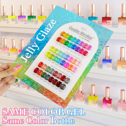 28Pcs 0.5Oz Gel Nail Polish Set Same Color Same Bottle Gel Polish Kit Nail Art Manicure Salon DIY at Home for Women (Neon Jelly Sheer Collection-T24-11)