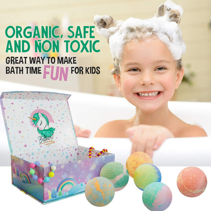 Bath Bombs for Kids with Surprise Inside, Unicorn Bath Bombs for Girls with Jewelry &amp; Jewelry Box for Kids - Organic, Skin Moisturizing, Natural Bubble Bath, Birthday Gifts for Girls