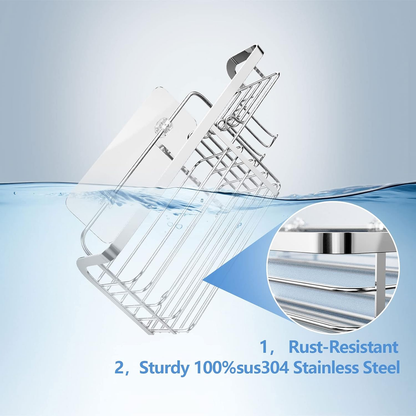 Adhesive Shower Caddy 2 Pack – No-Drill Stainless Steel Shower Organizer