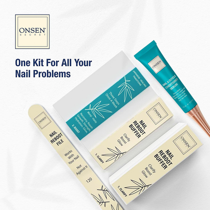 Nail Care Kit - W/Cuticle Care Serum, Japanese Nail Buffer and Shine Kit - Strengthening &amp; Shining - Spa-Quality Manicure - Organic Ingredients - Long-Lasting Shine - Easy &amp; Safe - 1Pk