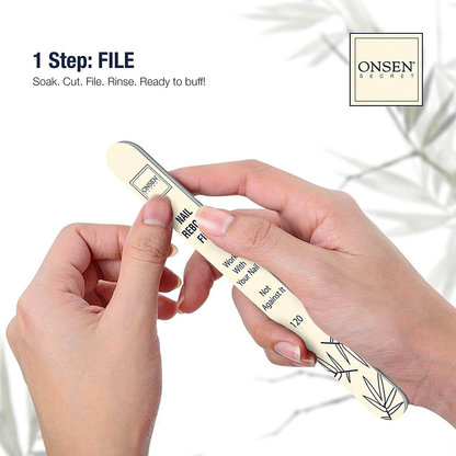 Nail Care Kit - W/Cuticle Care Serum, Japanese Nail Buffer and Shine Kit - Strengthening &amp; Shining - Spa-Quality Manicure - Organic Ingredients - Long-Lasting Shine - Easy &amp; Safe - 1Pk