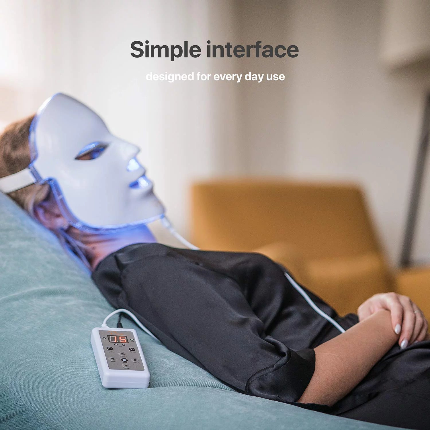 Luma Mask LED Light Therapy Face Mask, 7 Color Modes, Timer &amp; Remote Control, Anti-Aging Skin Treatment for All Skin Types