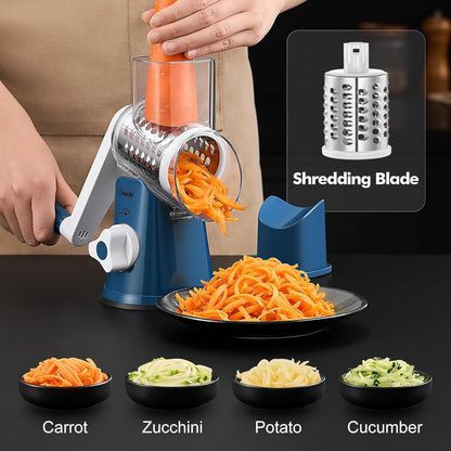 Rotary Cheese Grater Hand Crank, Cheese Shredder Vegetable Slicer