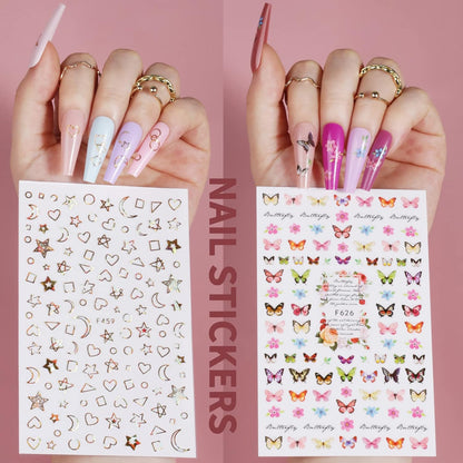 Full Cover Color Press on Coffin Nails, 576Pcs Fake Nail Tips in 24 Colors, Glue on Long Ballerina False Nails