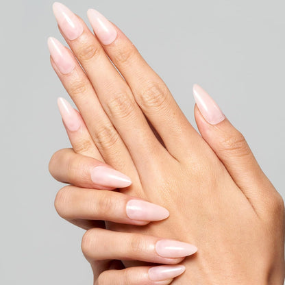 Press on Nails Medium Almond, Spring Summer Nude Gel Glue on Nail, 24Pcs Glossy Short Stiletto Reusable UV Finish Fake Nails Acrylic False Nails Manicure Kits for Women