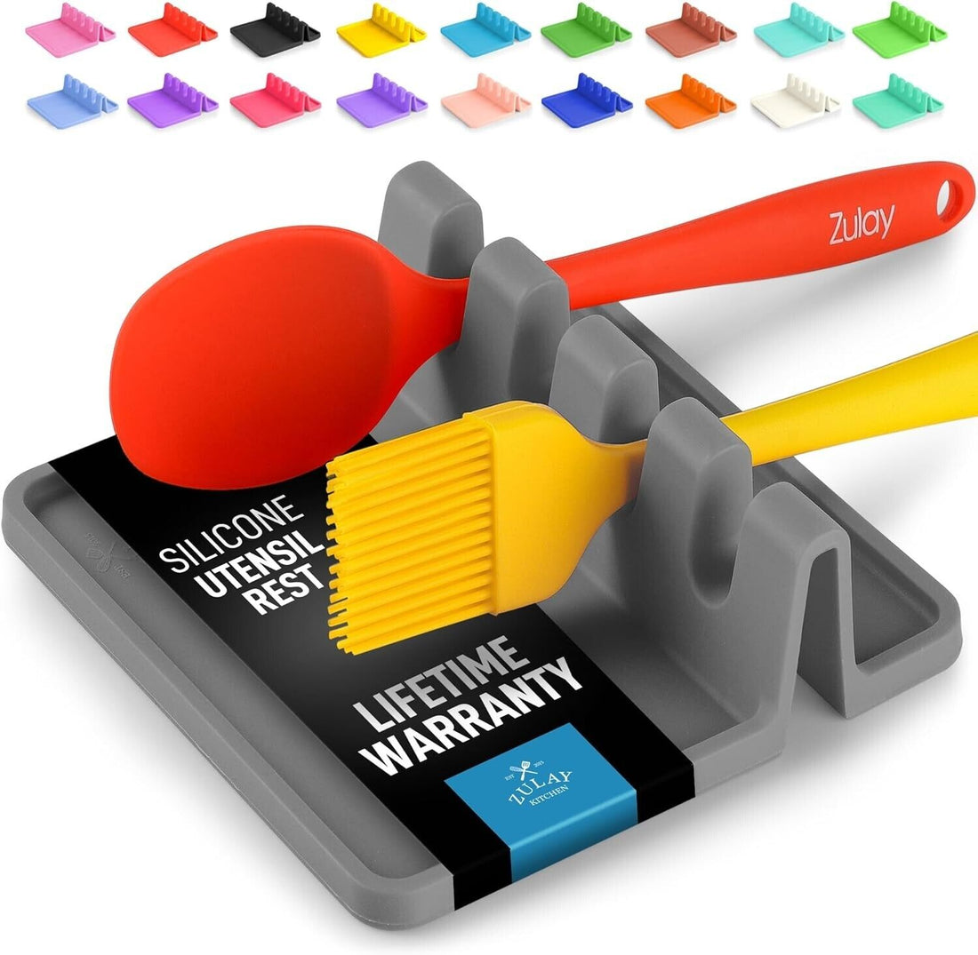Silicone Utensil Rest - Bpa-Free, Durable Spoon Rest with Drip Pad - Heat-Resist
