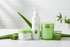 Basic Aloe Brightening Skin Care Set - 4 Pieces - Cleanser, Cream, 200G Aloe Vera Gel X 2Pcs