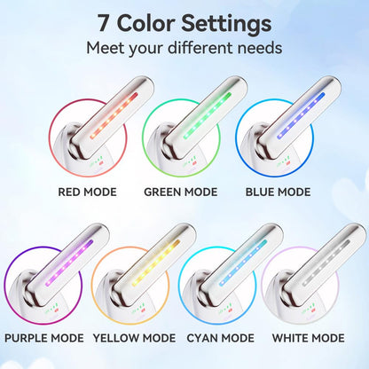 Neck Massager, 7-In-1 Multifunctional Facial Massager, Face Sculpting Tool for Skin Care, At-Home Face Tool with Vibration and Thermal, White