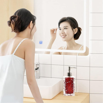 5-Piece Resin Bathroom Accessory Set with Soap Dish, Dispenser, Toothbrush Holder and Tumbler, Red
