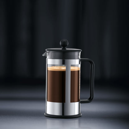 34 Oz Kenya French Press Coffeemaker, Stainless Steel