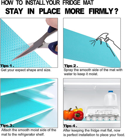 16 Pcs Refrigerator Liners Mats Washable, Refrigerator Mats Liner Waterproof Oilproof,  Fridge Liners for Shelves, Cover Pads for Freezer Glass Shelf Cupboard Cabinet Drawer (4 Color Mixed)