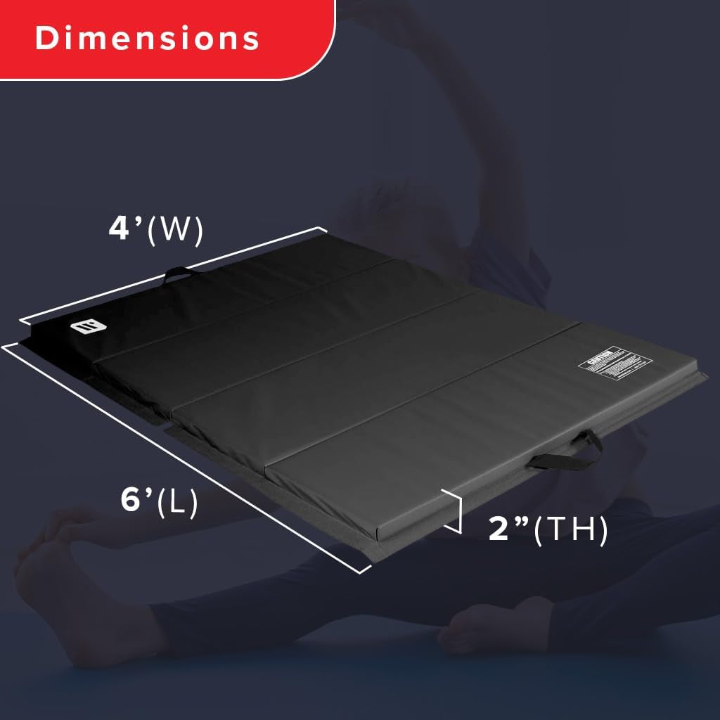 We Sell Mats - 4 Ft X 6 Ft X 2 - Personal Fitness &amp; Exercise Mat for Home Workout - Lightweight and Folds for Carrying – All Purpose Gym Mat – Thick Mat for Yoga, Pilates, Stretches, Floor Exercises