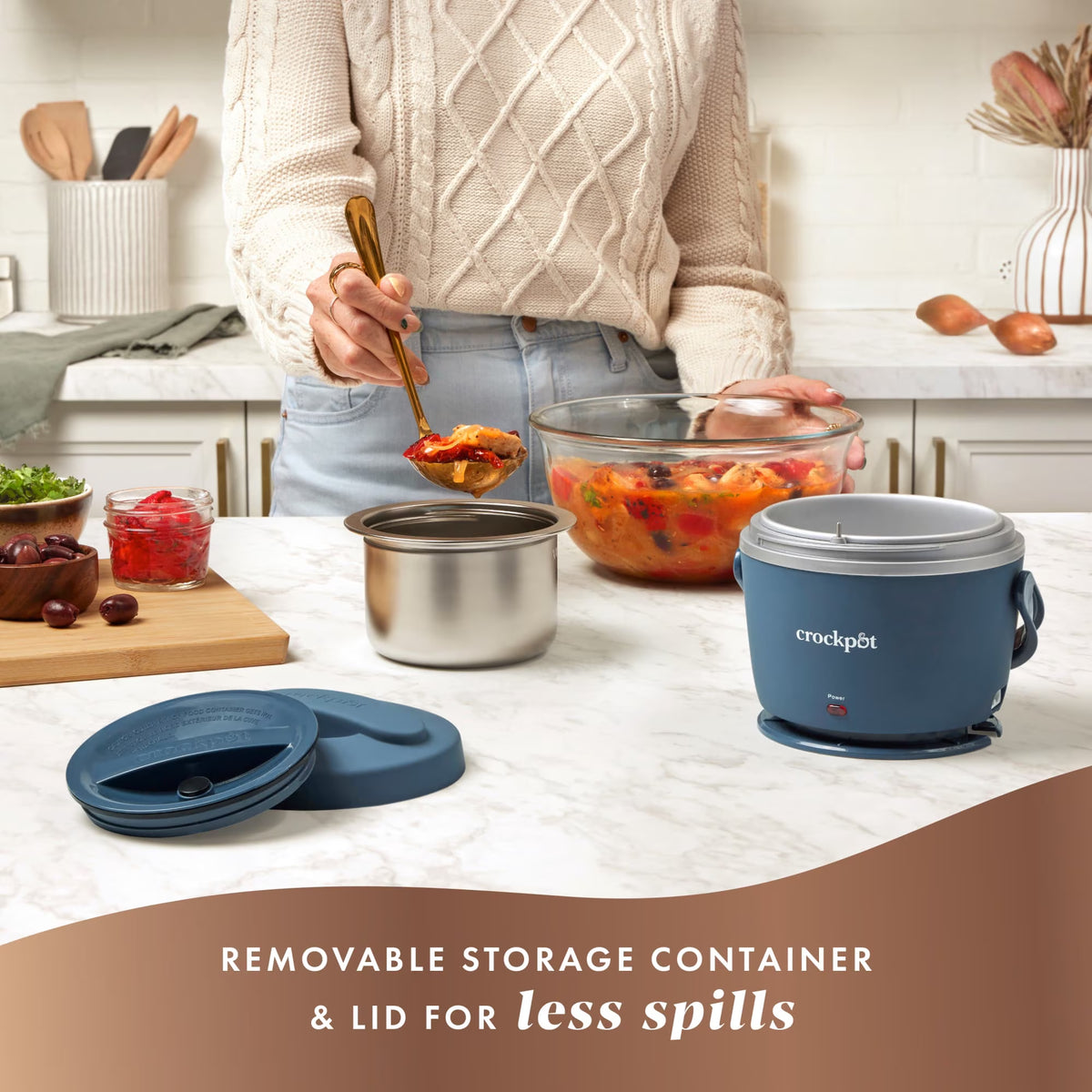 Lunch Crock Food Warmer 20 Oz, Faded Blue