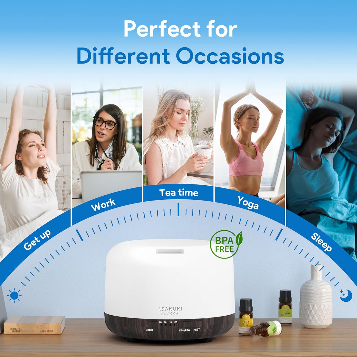 Essential Oil Diffuser for Home, 500ML Aromatherapy Humidifier