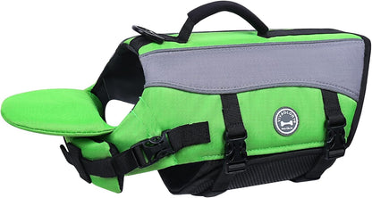 Front Float Dog Life Vest, Dog Life Jacket for Swimming &amp; Boating, Swimming Vest with Chin Float &amp; Handle, Ripstop &amp; Buoyancy for Puppy Doggy, S, Bright Green