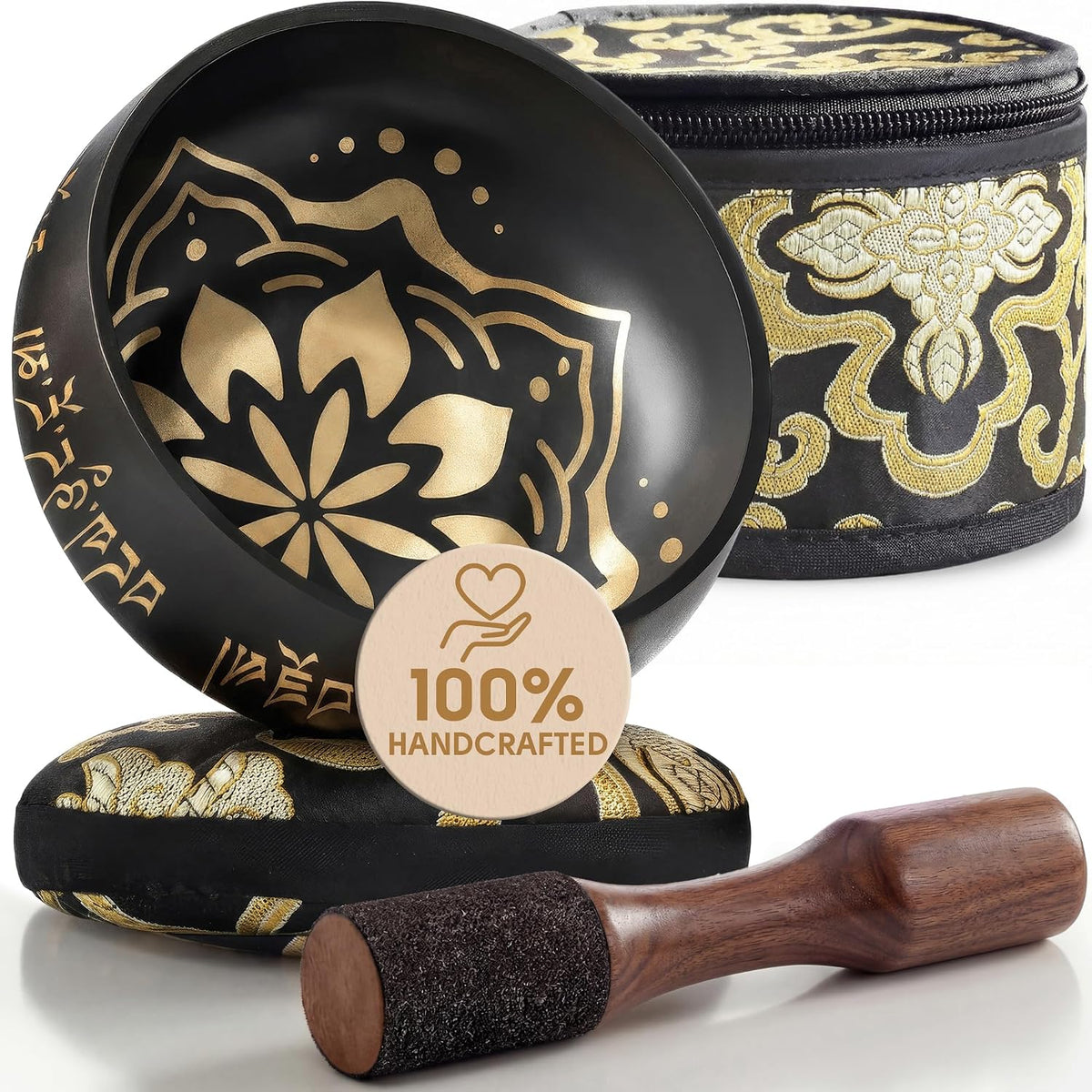 Tibetan Singing Bowl Set – Easy to Play &amp; Beginner Friendly Meditation Bowl with Cushion, Mallet &amp; Case | Stress Relief &amp; Mindfulness | Gift-Ready