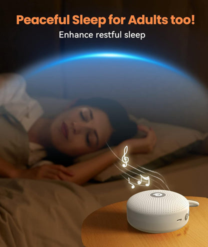 Portable Noise Machine for Baby Adult, Features Powerful Battery, 21 Soothing Sound, Noise Canceling for Office &amp; Sleeping, Sound Therapy for Home, Travel, Registry Gift, Classic White