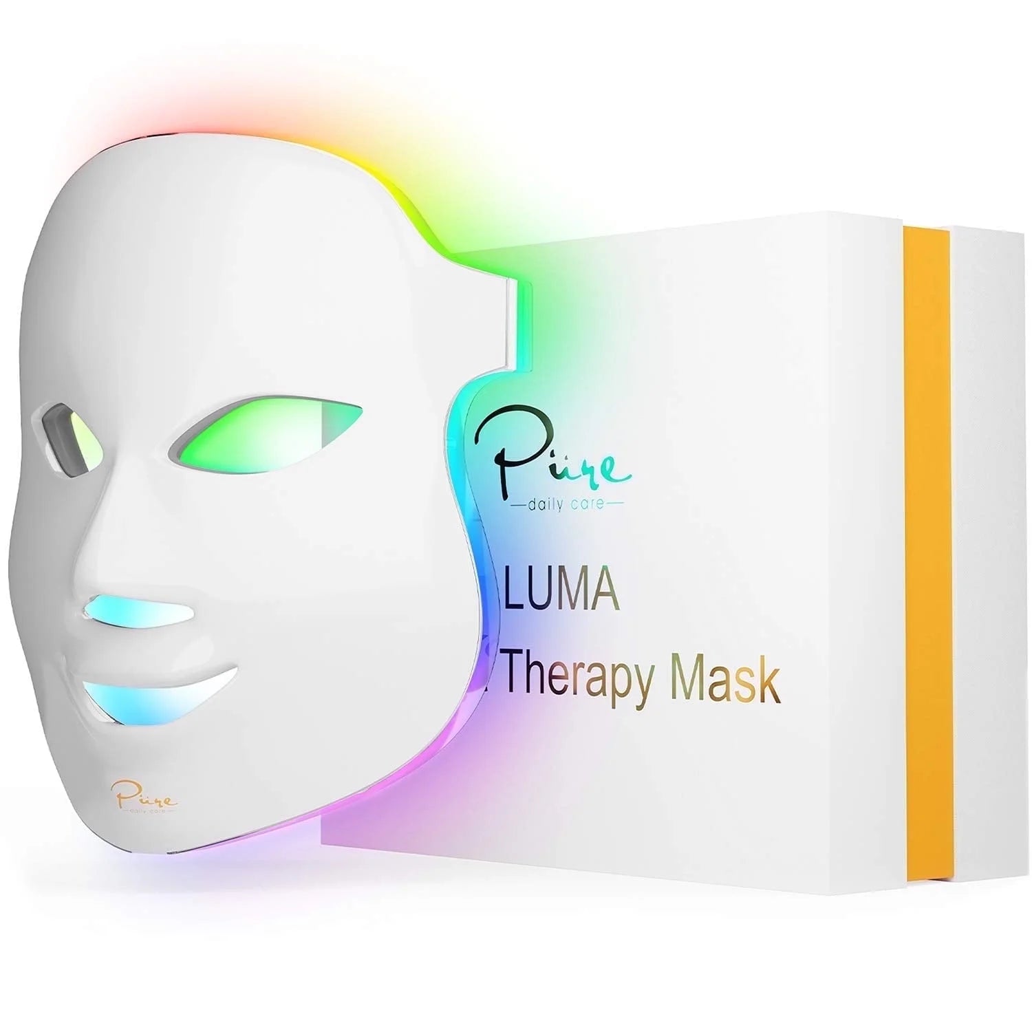 Luma Mask LED Light Therapy Face Mask, 7 Color Modes, Timer &amp; Remote Control, Anti-Aging Skin Treatment for All Skin Types