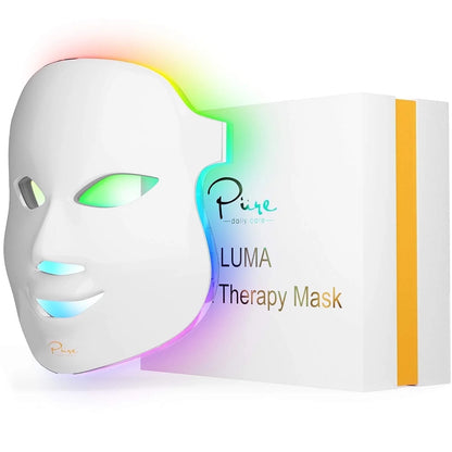 Luma Mask LED Light Therapy Face Mask, 7 Color Modes, Timer &amp; Remote Control, Anti-Aging Skin Treatment for All Skin Types