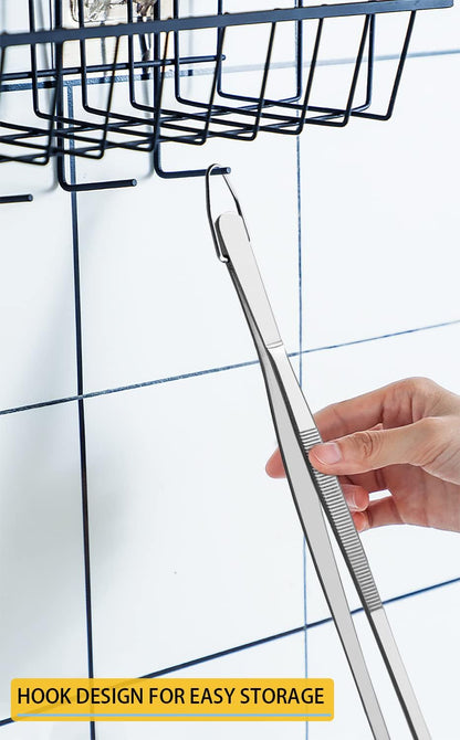 12-Inch Fine Tweezer Tongs Long Cooking Tweezer Stainless Steel Kitchen Tweezers