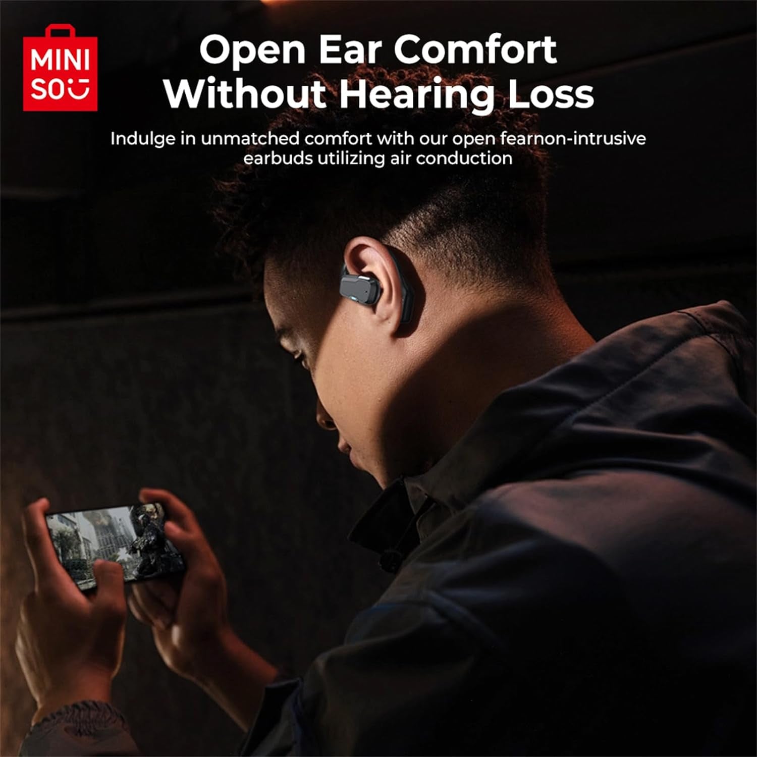 M98 Open Ear Headphone Earbuds Open Ear Bluetooth 5.4 Headphones with LED Display Screen OWS Earphones Wireless Earbuds with Earhooks Bluetooth Earbuds for Running,Driving,Working(No AI)