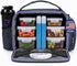 Insulated Meal Prep Lunch Box with 6 Containers, 2 Ice Packs, Purple
