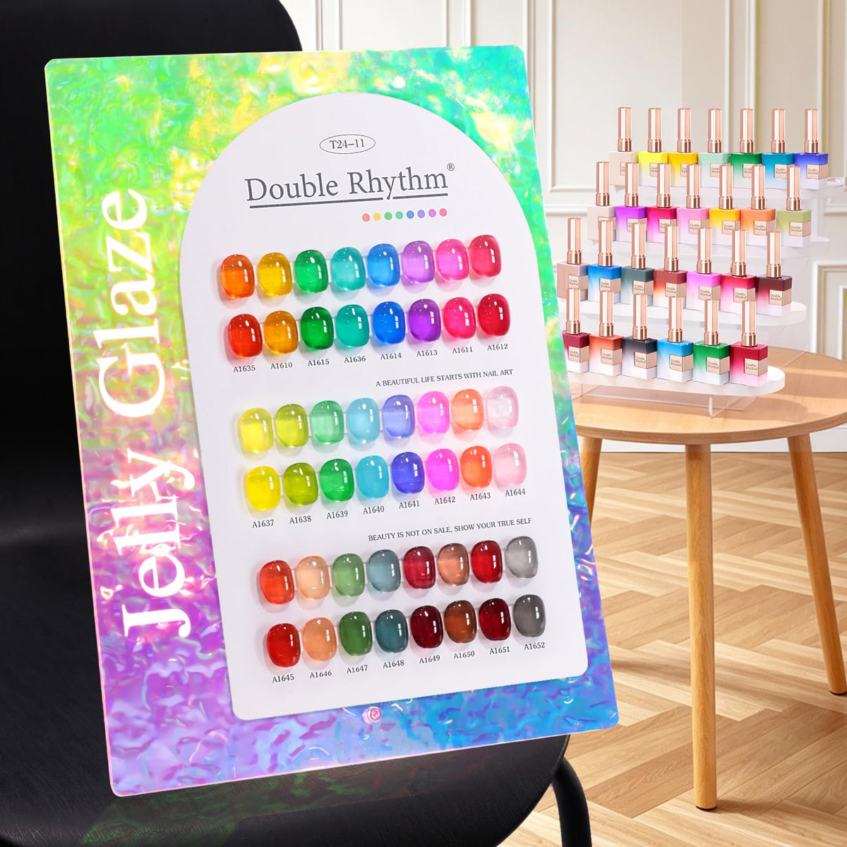 28Pcs 0.5Oz Gel Nail Polish Set Same Color Same Bottle Gel Polish Kit Nail Art Manicure Salon DIY at Home for Women (Neon Jelly Sheer Collection-T24-11)