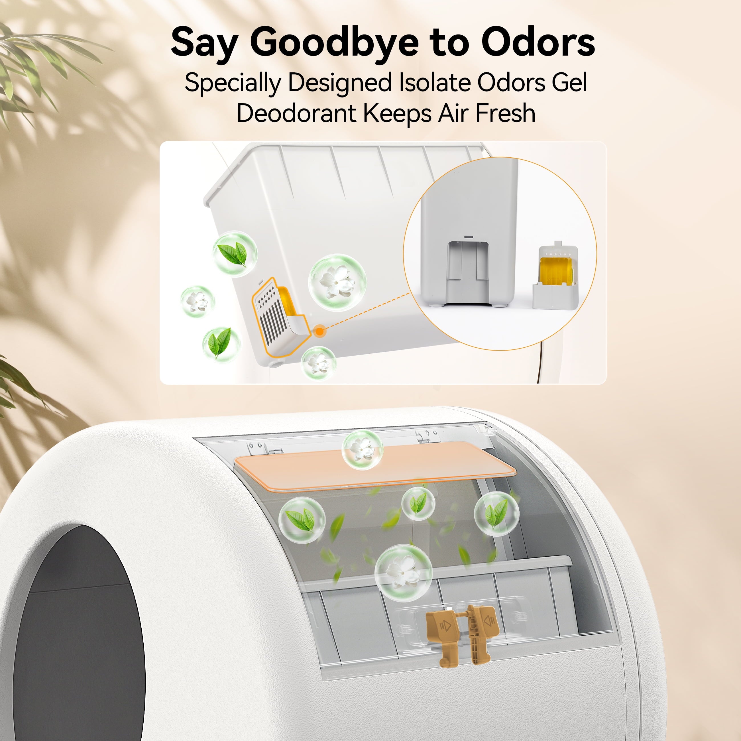 Self-Cleaning Cat Litter Box, Automatic Cat Litter Box with APP Control, Safety Sensors, Odor Isolation &amp; Health Monitoring